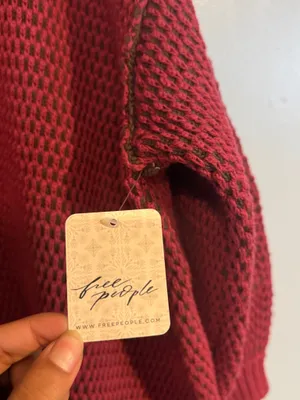 Free People Maisie Oversized Sweatshirt Cranberry Fudge in Medium thumbnail 3