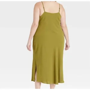 ✨A New Day Olive Green Cami Slip Sz Medium Dress✨ thumbnail 3
