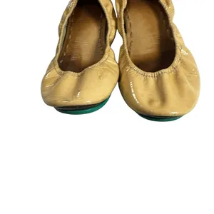 Tieks Patent Leather Cream Beige Green Foldable Travel Ballet Flats Shoes Size 8 thumbnail 4