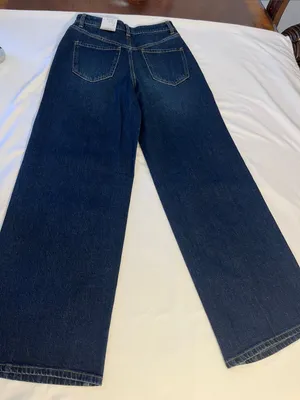 High-Rise Wide-Leg Jeans in Dark Blue thumbnail 8