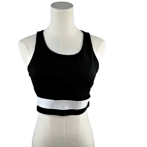 Fabletics Jane Medium Impmact Sports Bra Black White SMALL NWT Hidden Pocket thumbnail 3