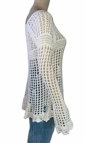 Free People Annabelle Crochet Knit Sweater thumbnail 5