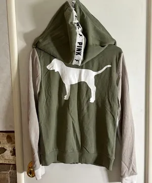 VS Victoria's Secret PINK Green Dog Logo Hoodie​​ thumbnail 1
