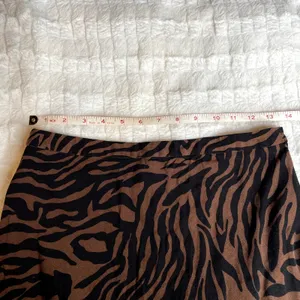BRIXTON Helena Midi Skirt High Waist Black‎ Brown Zebra Animal Print Medium M thumbnail 4