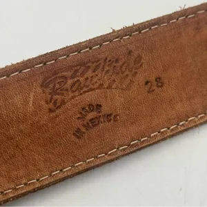 Linda Etched Western Belt Personalized Rawhide Leather Belt Brown thumbnail 5