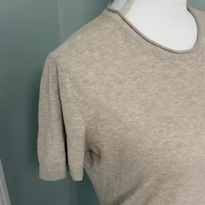 Abercrombie‎ & Fitch Beige Short Sleeve Knit Top Featherweight XS thumbnail 2