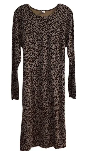 Old Navy Women's Leopard Print Long Sleeve Dress Size‎ L thumbnail 1