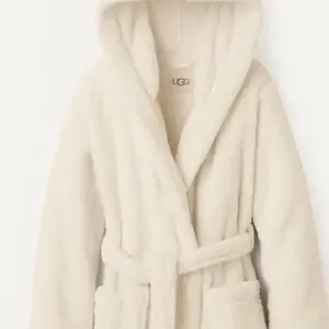 UGG Aarti Hooded Lounge Plush Fleece Robe Cream 1121091 Womens Large L thumbnail 5