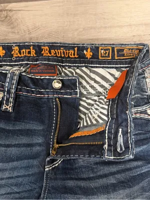 Rock Revival Womens Lorelei Mid Rise Straight Embellished Jeans Size 27 thumbnail 5