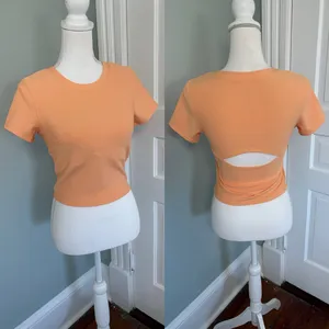 Move theology‎ Women's Orange Ribbed Top T-Shirt Size Medium thumbnail 2