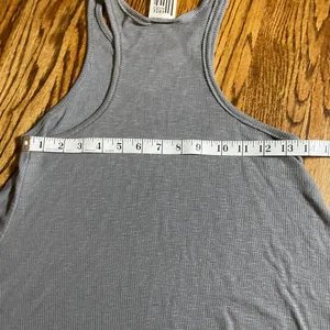 Free People Tank Top Size XS Gray Ribbed Racerback Swing thumbnail 4