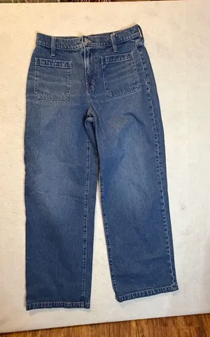 Madewell The Perfect Vintage Wide-Leg Patch Pocket Jeans in Edgerly Wash size 28 thumbnail 1