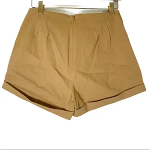 Lush S lace up bow camel tan shorts high rise thumbnail 2