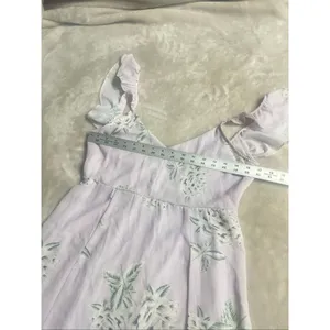 Show Me Your Mumu Delilah Mini Dress Women Small Lilac Floral Sleeveless Ruffle thumbnail 10