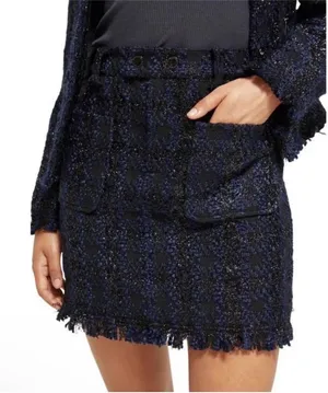 Scotch & Soda Tweed Mini Skirt - Black and Blue size‎ XL thumbnail 1