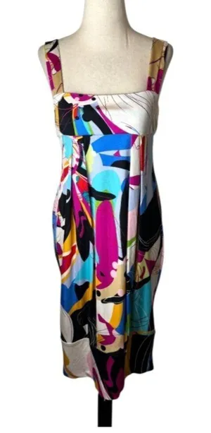 Diane Von‎ Furstenberg Dress Women 8 Blue Pink Silk Blend Eliot Butterfly Mini thumbnail 1
