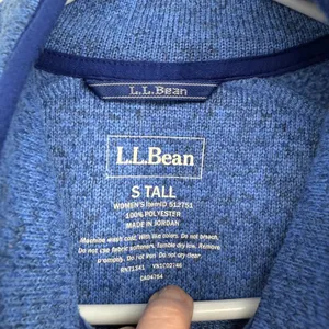 LLBean Womens Sweater Fleece Full Zip Jacket Blue Speckled Size‎ S Tall Outdoor thumbnail 4