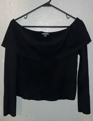 Wild Fable Off The Shoulder Black Top thumbnail 1