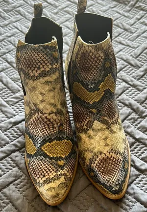 Rider Girl Snakeskin Ankle Boots thumbnail 1