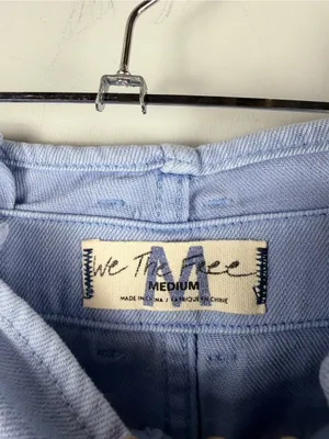 We The Free People Nova Denim Paper Bag High Rise Shorts Blue medium thumbnail 3