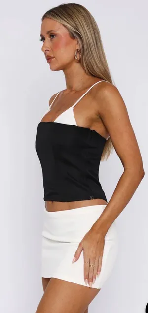 White Fox Boutique Bustier Top Black thumbnail 2