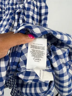 Express Blue and White Gingham One-Piece Romper thumbnail 8