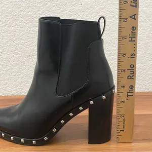 CHARLES by Charles David Dodger Black Pointy Studded Chunky Chelsea Booties 6.5 thumbnail 9