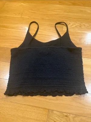 Hollister black smocked tank top size small. thumbnail 4
