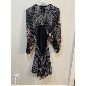 Free People Seven‎ Wonders Mini Dress Size XS Boho Hippie Multi Media Print thumbnail 5