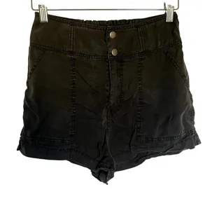 Abercrombie & Fitch black‎ elastic waist shorts pockets summer women's size S thumbnail 1
