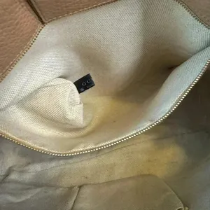 Gucci Vintage Medium Floral Camvas Pink/Beige Leather Tote Bag. thumbnail 10