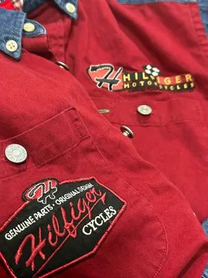 vintage denim jean motorcycles buttondown longsleeve thumbnail 5