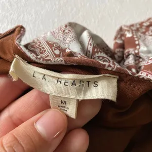 LA Hearts Paisley Slip Dress Medium Boho Patchwork Mini Dress thumbnail 4