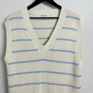 REFORMATION Janey Cotton Sweater Vest in Pablo Stripe Size Small thumbnail 3
