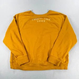 old Navy Womens XL Chill Vibes Mustard Yellow Raglan Fleece thumbnail 2
