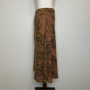Silver Threads Vintage Animal Print Stretchy Knit Pull On Midi Skirt, Sz Medium thumbnail 5