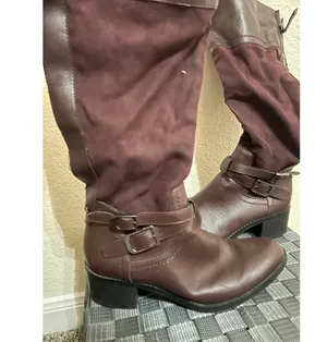 Franco Sarto Boots Womens Size 7.5 Cranberry Red Brown Suede Autumn Western Boho thumbnail 5