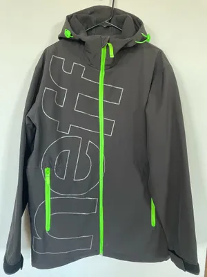 Neff Men’s Snowboarding Soft Shell Jacket Size M F11421 Black & Green thumbnail 1