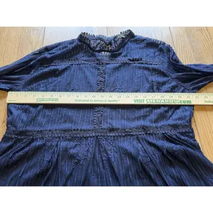 SUZANNE BETRO Navy Blue Lace Bodice Pleated Dress Women's Size XL -‎ NWT $100 thumbnail 15