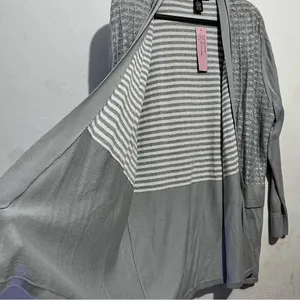 Gray Open Front Cardigan peck peck :Box G thumbnail 6