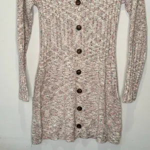 All The Ways Knit Speckled A-line Long Sleeve Mini Dress Medium Dusty Pink Beige thumbnail 4