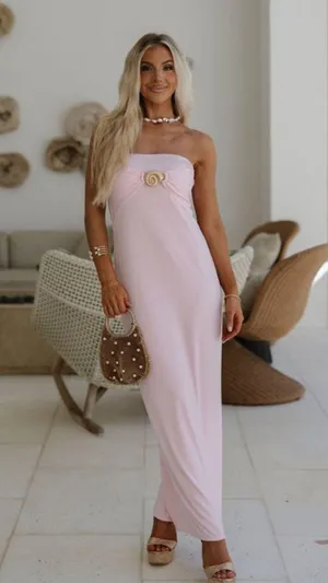 These Three Boutique Pink Seashell Maxi Dress thumbnail 1