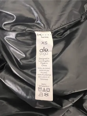 Alo Yoga Glossy Stunner Puffer Hooded Jacket Fall Coat Black Size XS thumbnail 10