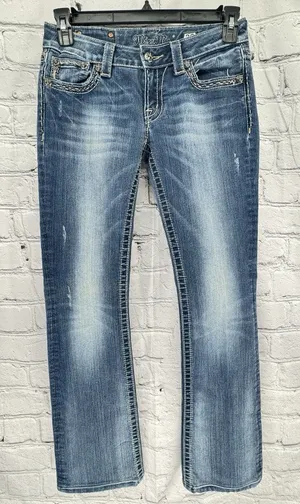 Miss Me Boot Jeans Women’s Size 28 JW5078B5 Embellished Rhinestones Low Rise thumbnail 1