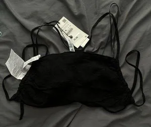 Zara Open Back Black Linen Top thumbnail 1
