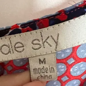 Pale Sky Women's Sleeveless Red and Blue Patterned Top Size Medium thumbnail 2