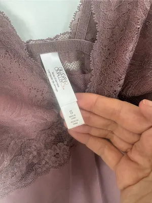 Gilligan & O’Malley lace slip dress chemise nightgown mauve lingerie S thumbnail 2