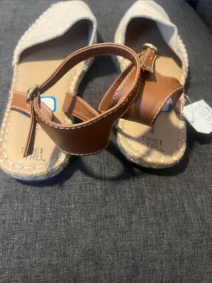 Time and Tru Beige and Tan Espadrille Sandals with Ankle Strap thumbnail 5