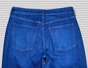 Old Navy WOW Wide Leg Jeans Womens 12 High Rise Dark Blue Denim Stretch Boho thumbnail 6