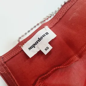 Superdown Jaxie Diamond Mini Dress in Rust XS thumbnail 9